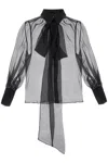 Valentino Georgette Shirt With Maxi Lavall In Black