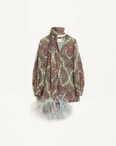 Valentino Voyage Imaginaire Silk Georgette Blouse In Multicoloured