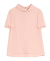 Valentino Silk Layered Collar T-shirt In Pink