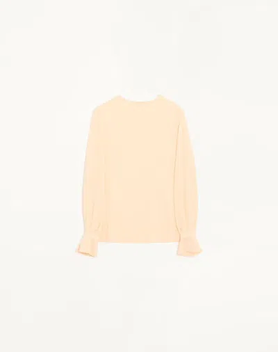 Valentino Georgette Top Woman Birch 44 In Yellow