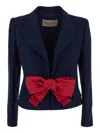 Valentino Tailored Bow-detail Jacket Crafted From Lightweight Viscose
