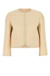 Valentino Garavani Women Cream Crepe Couture Blazer In Yellow