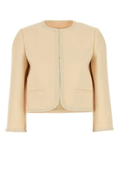 VALENTINO VALENTINO GARAVANI CREAM CREPE COUTURE BLAZER