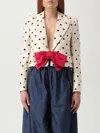 Valentino Bow-embellished Polka-dot Silk-shantung Jacket