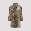 Valentino Wool Coat With Animalier Print And Bow In Animalier