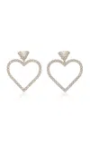 Valentino Embellished Coeur Royal Earrings In Gold