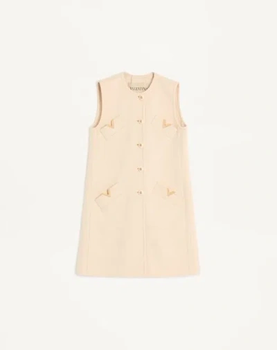 Valentino Garavani Valentino Gilet En Compact Drap Femme Bouleau 48 In Brown