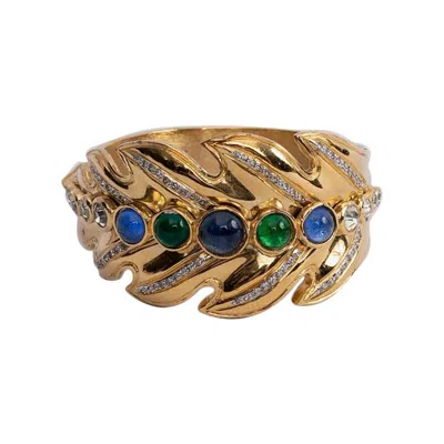 Pre-owned Valentino Garavani Valentino Gilted Metal Cuff Bracelet In Multi