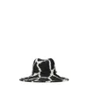 Valentino Giraffa Re-edition Motif Raffia Fedora In Black