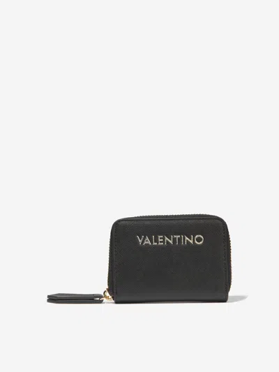 Valentino Garavani Kids' Valentino Girls Zero Zip Around Wallet In Black