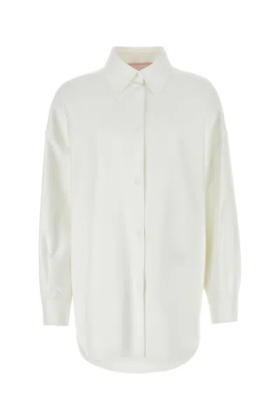 VALENTINO VALENTINO GARAVANI WHITE COTTON BLEND OVERSIZE SHIRT