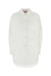Valentino Giubbino Oversize In Misto Cotone Bianco Donna