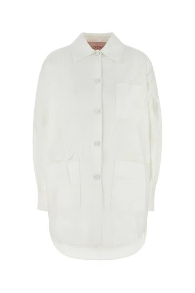 VALENTINO VALENTINO GARAVANI WHITE COTTON BLEND OVERSIZE JACKET