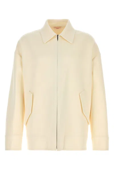 Valentino Garavani Men Ivory Wool Blend Shirt In White