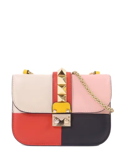 Pre-owned Valentino Garavani Glam Lock Crossbody Bag In Red
