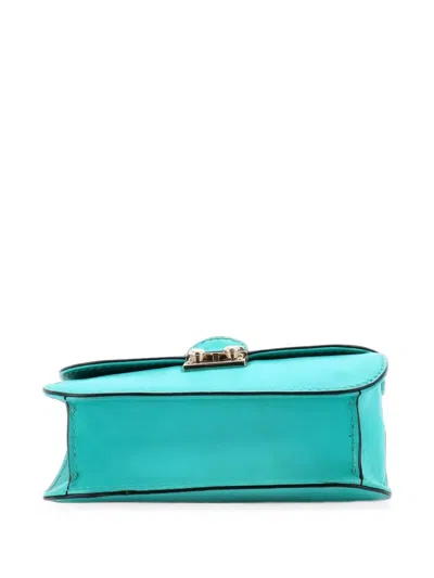 Pre-owned Valentino Garavani Glam Lock Leather Small Shoulder Bag In Green