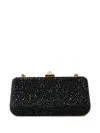 Valentino Glass-embellished Clutch Bag In Black