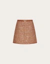 Valentino V Gold Brown Mini Skirt In Cinnamon