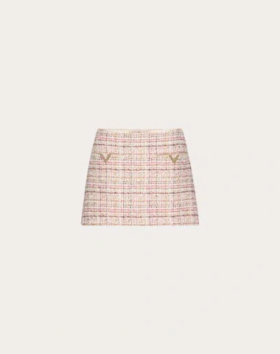 Valentino Glaze Tweed Light Skirt Woman Multicolour 44