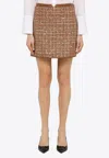 Valentino V Gold Brown Mini Skirt In Brown