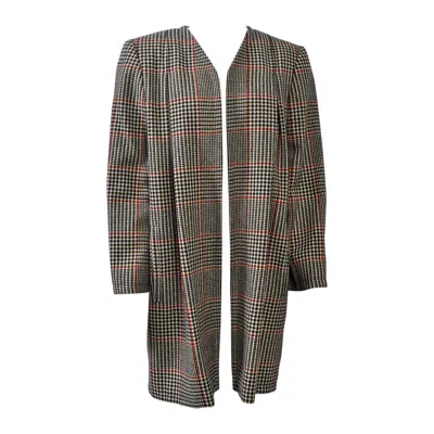 Pre-owned Valentino Glen Plaid Coat In Black