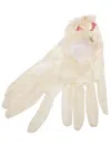 Valentino Garavani Ruffled Lace Gloves In Yba Burro Oro