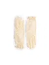 Valentino Garavani Vlogo Signature Butter-coloured Lace Gloves In Yellow
