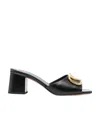 Valentino Black Vlogo Signature Slide Heeled Sandals In Multi