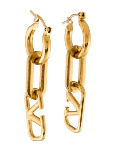 Pre-owned Valentino Garavani Go Logo Drop Earrings In Multi