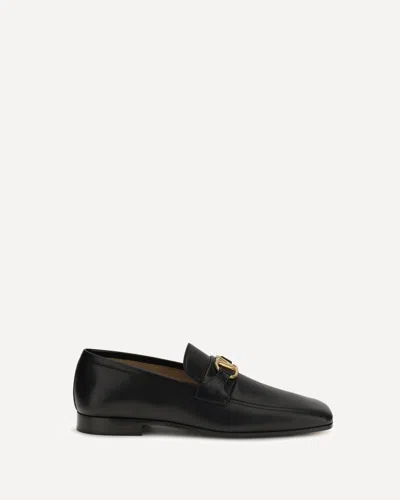 Valentino Garavani Goat Vlogo Loafers In Black