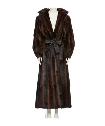 Valentino Goatskin Coat In Brown