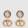Valentino Gold And Crystal Metal Earrings