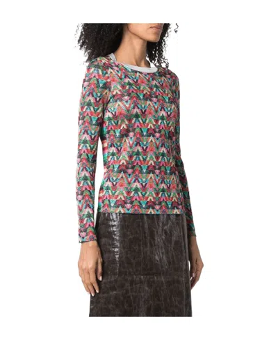 Valentino Gold And Silver Jacquard Sweater In Black