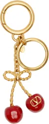 Valentino Chez  Vlogo Key Chain Bag Charm In Gold