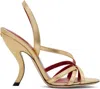 Valentino Fetishique Sandals Gold Leather In Neutral