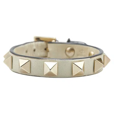 Pre-owned Valentino Garavani Gold Leather Charm Bracelet () In Multi