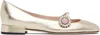 Valentino Mary Jane Metallic Leather Ballet Flats