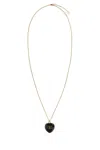 Valentino Royal Heart Metal And Enamel Chain Necklace In Gold