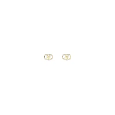 Valentino Gold Metal Earrings In Neutral