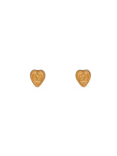 Valentino Garavani Gold Metal Fil Perdu Earrings