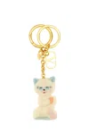 Valentino Le Chat De La Maison Gold-tone And Plastic Key Fob In Gold