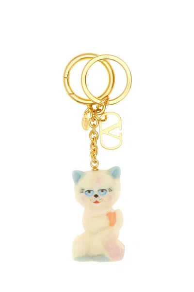 Valentino Garavani Le Chat De La Maison Gold-tone And Plastic Key Fob