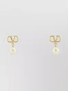 Valentino Gold Metal Vlogo Signature Earrings