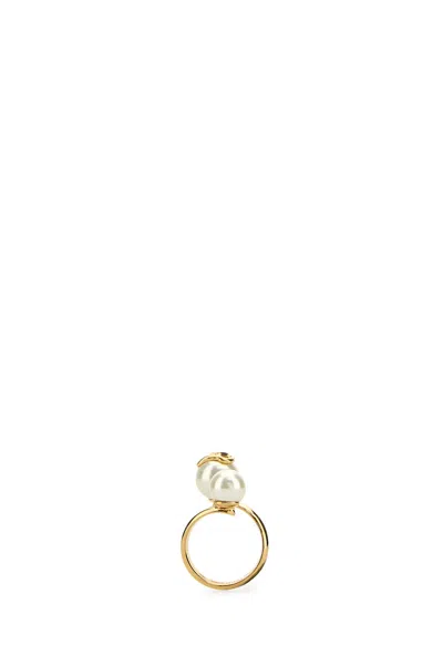 VALENTINO GARAVANI GOLD METAL VLOGO SIGNATURE RING