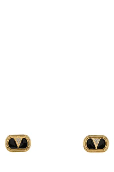VALENTINO GARAVANI GOLD METAL VLOGO SIGNAUTRE EARRINGS