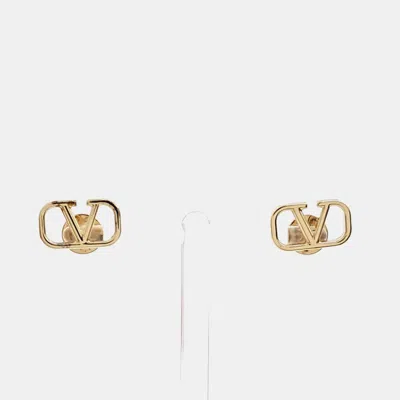 Pre-owned Valentino Garavani Gold Plated Metal Earrings In Multi