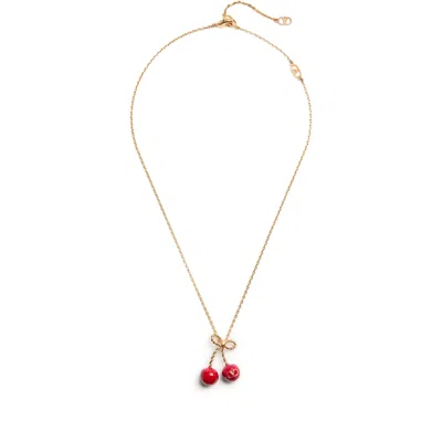 Valentino Garavani Chez Valentino Cherryfic Pendant Necklace In Gold