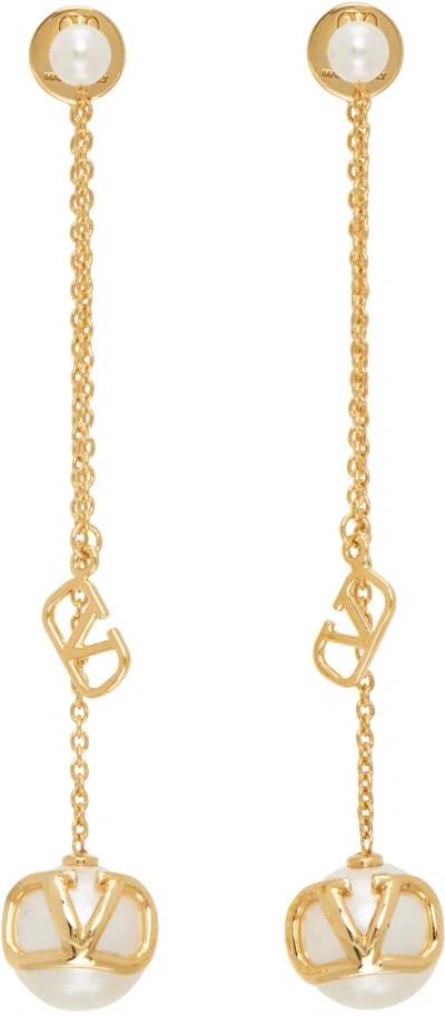 Valentino Garavani Gold Signature Vlogo Earrings