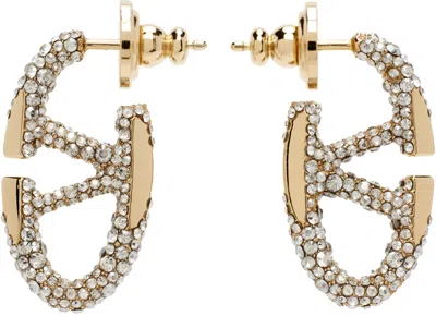 Valentino Garavani Vlogo Signature Rhinestone Earrings In Orocrystal