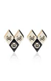 Valentino Gold-tone Crystal Earrings In White